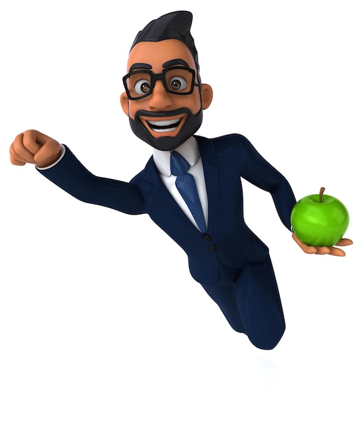 Free Photo fun 3d cartoon illustration of an indian businessman