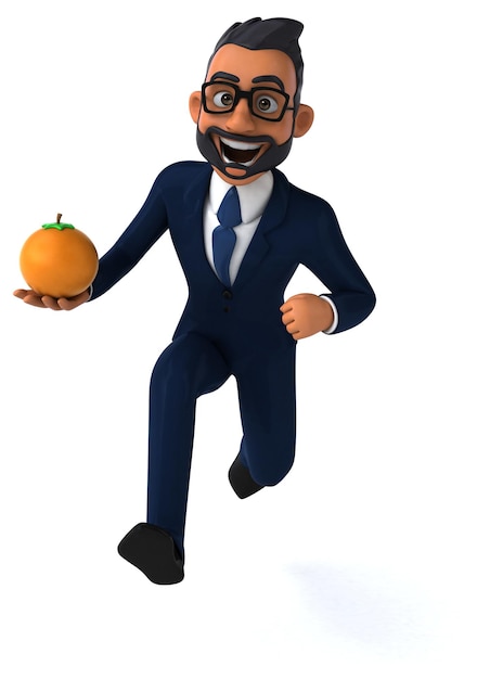 Free Photo fun 3d cartoon illustration of an indian businessman