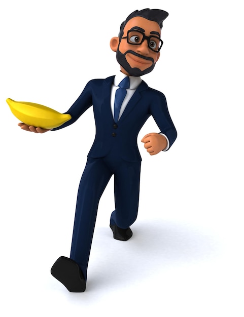 Free Photo fun 3d cartoon illustration of an indian businessman