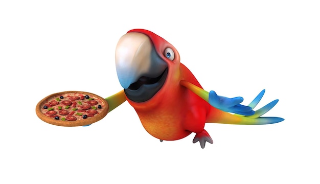 Fun 3D cartoon parrot illustration