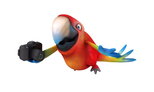 Free photo fun 3d cartoon parrot illustration