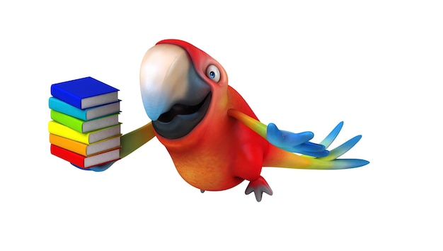 Free photo fun 3d cartoon parrot illustration