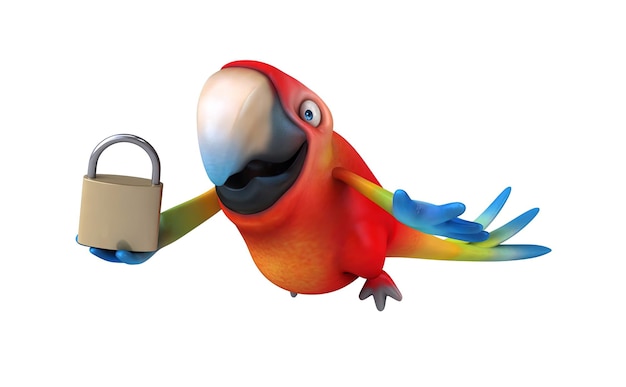 Free photo fun 3d cartoon parrot illustration