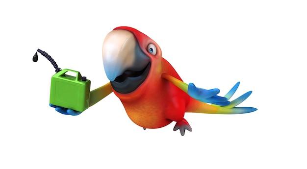 Free Photo fun 3d cartoon parrot illustration