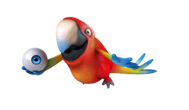 Free photo fun 3d cartoon parrot illustration