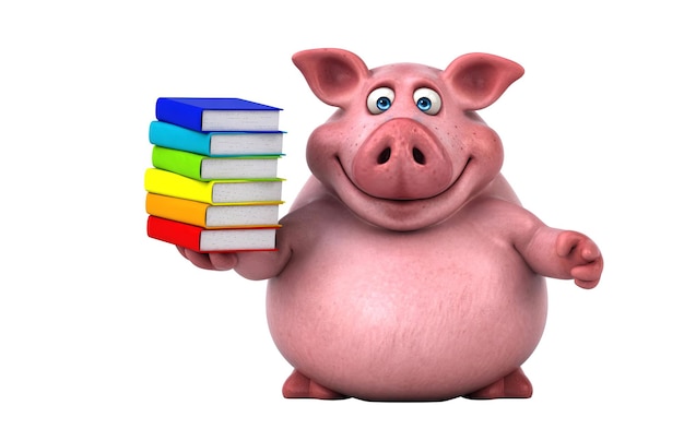 Free Photo fun 3d cartoon pig illustration