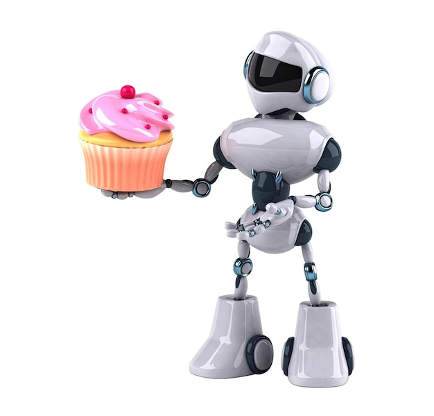 Fun 3D cartoon robot illustration