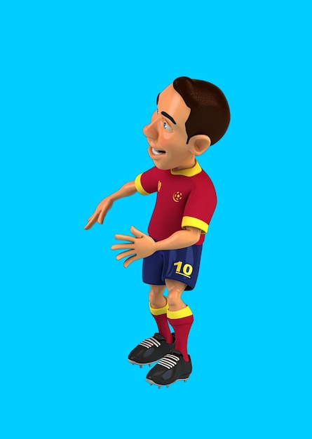 Free photo fun 3d cartoon soccer player dancing