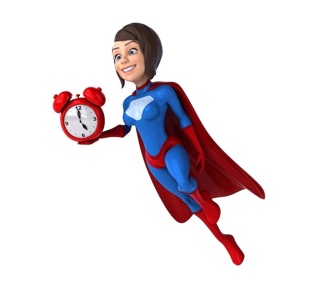 Free Photo fun 3d cartoon super woman illustration