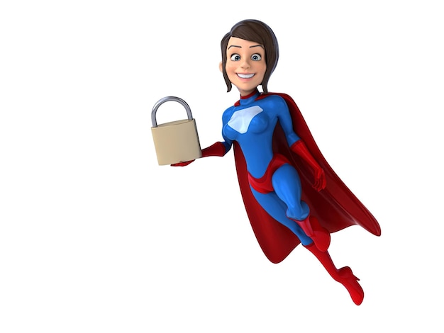 Free Photo fun 3d cartoon super woman illustration