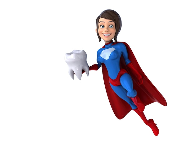 Free photo fun 3d cartoon super woman illustration