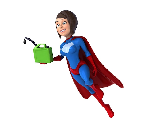 Free Photo fun 3d cartoon super woman illustration