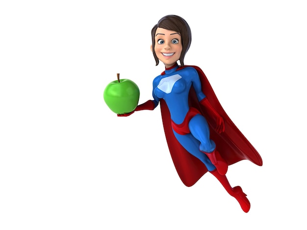 Free photo fun 3d cartoon super woman illustration