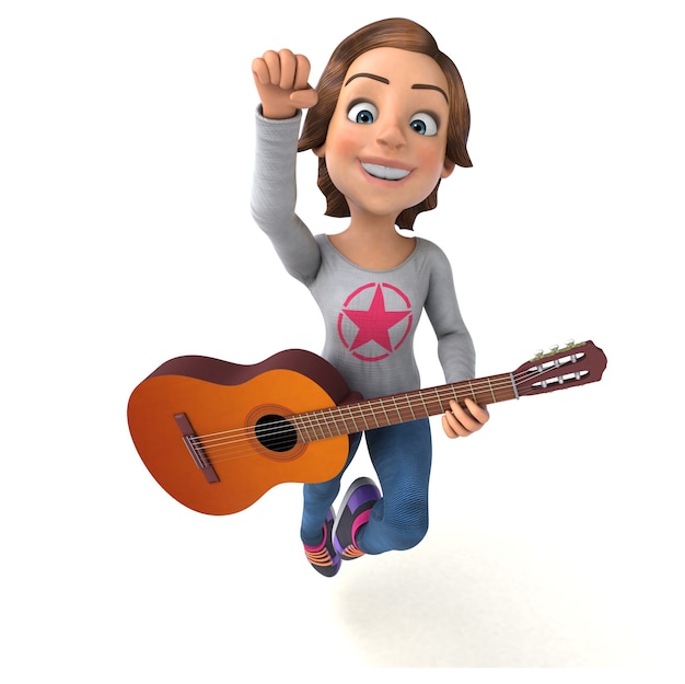 Fun 3D cartoon teenage girl