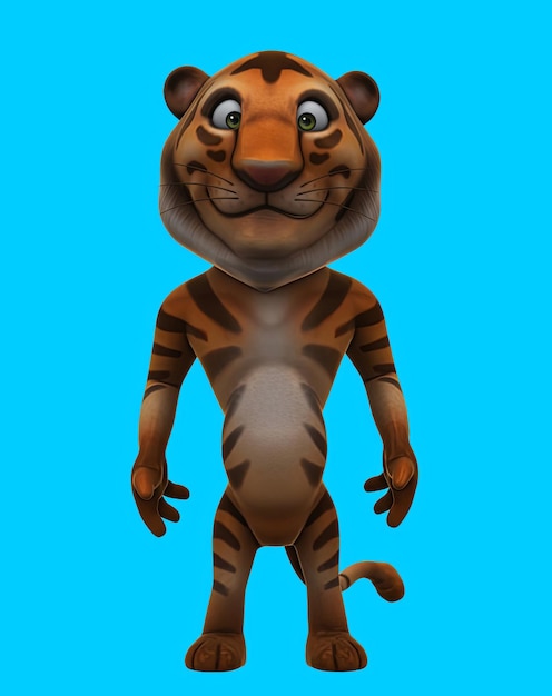 Free photo fun 3d cartoon tiger