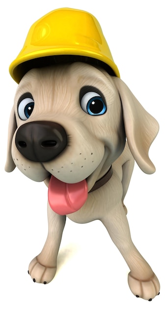 Free Photo fun 3d cartoon white labrador retriever