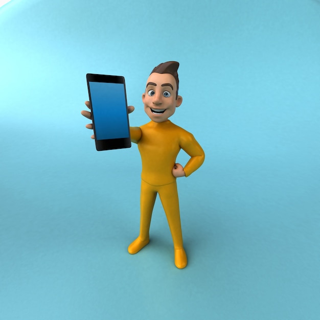 Fun 3D cartoon yellow character