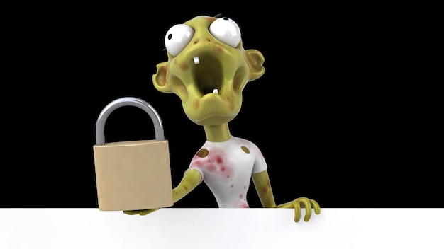 Free photo fun 3d cartoon zombie illustration