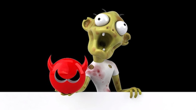 Free photo fun 3d cartoon zombie illustration