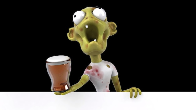 Free Photo fun 3d cartoon zombie illustration