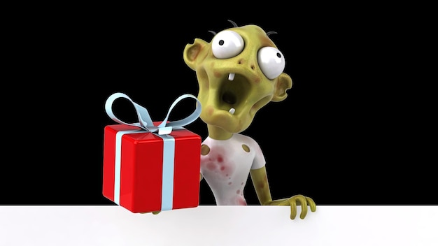 Free photo fun 3d cartoon zombie illustration