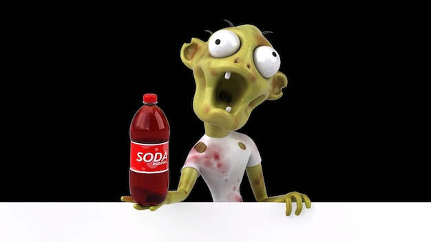 Free photo fun 3d cartoon zombie illustration