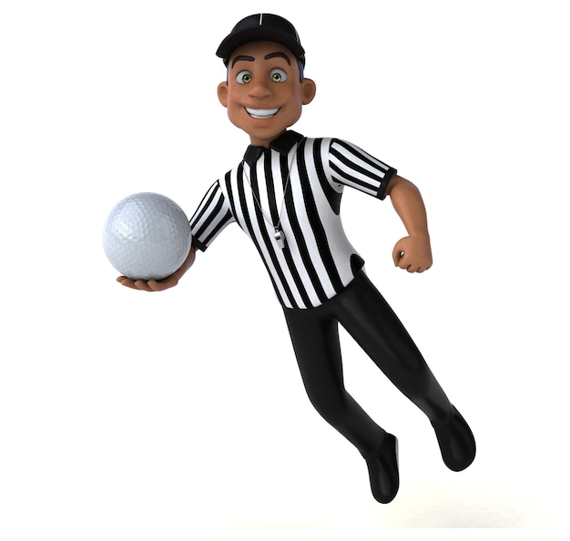 Free photo fun 3d illustration of an american referee