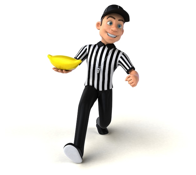 Fun 3D Illustration of an american Referee