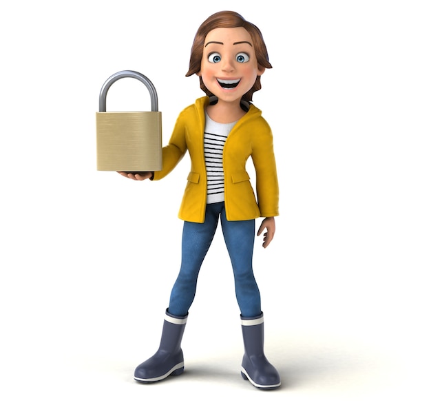 Free Photo fun 3d illustration of a cartoon teenage girl