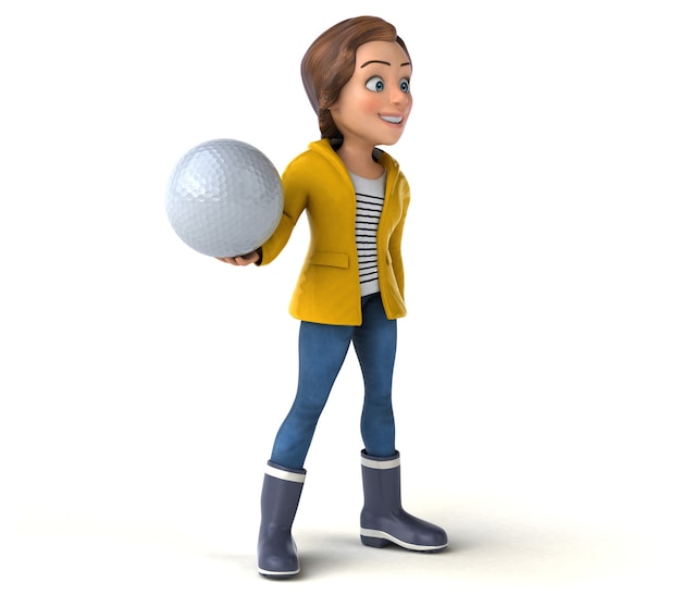 Free Photo fun 3d illustration of a cartoon teenage girl