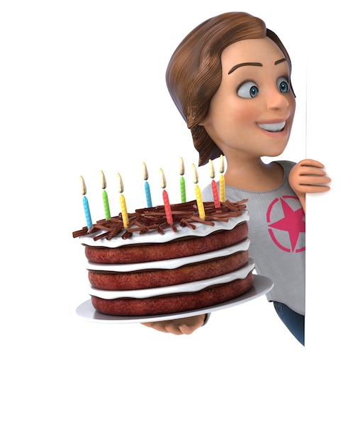 Free photo fun 3d illustration of a cartoon teenage girl