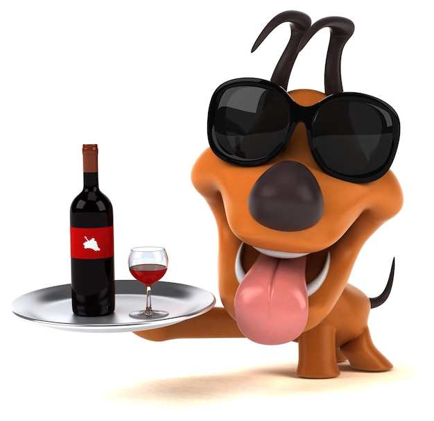 Fun dog 3D Illustration