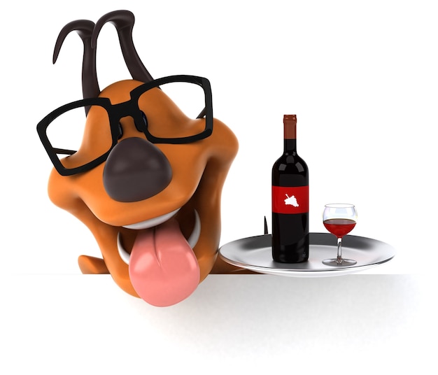 Free photo fun dog 3d illustration