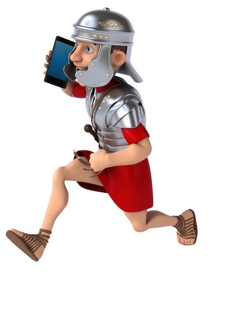 Fun roman soldier - 3D Illustration