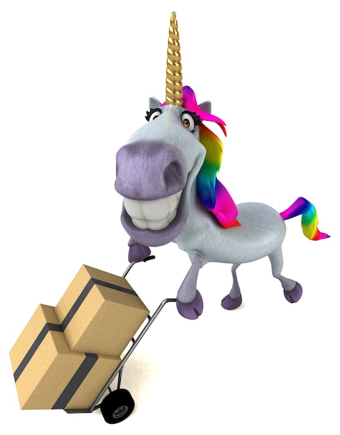 Free Photo fun unicorn 3d illustration