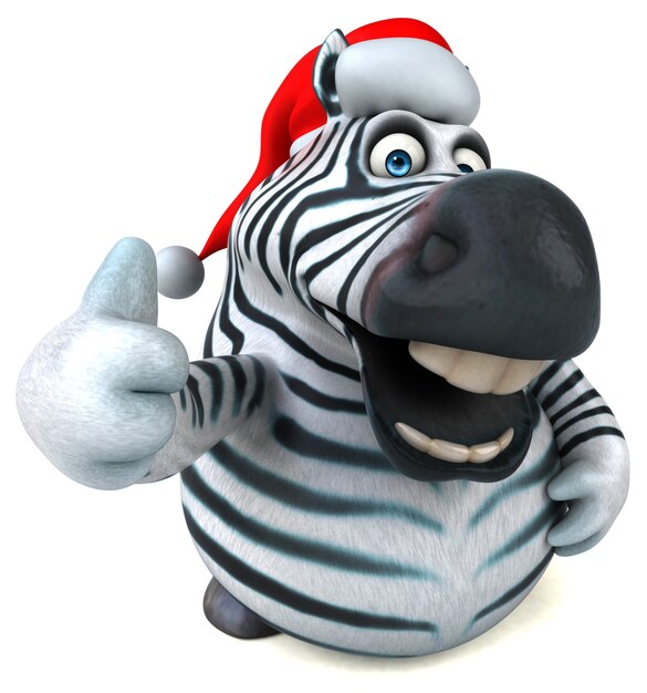 Fun zebra 3D Illustration