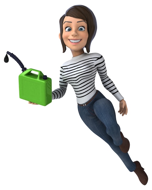 Free photo funny 3d cartoon casual character woman