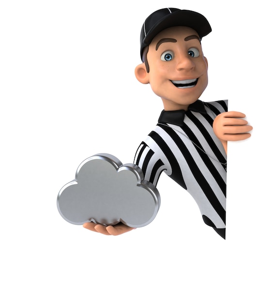 Free photo funny 3d illustration of an american referee