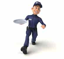 Free photo funny 3d illustration of a cartoon police officer