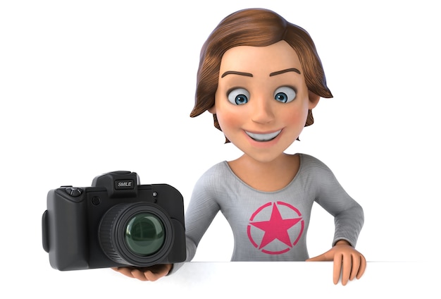 Free photo funny 3d illustration of a cartoon teenage girl