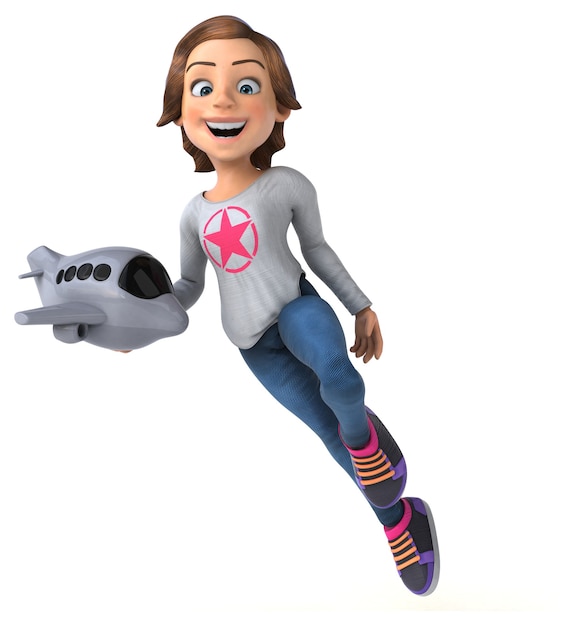 Free Photo funny 3d illustration of a cartoon teenage girl