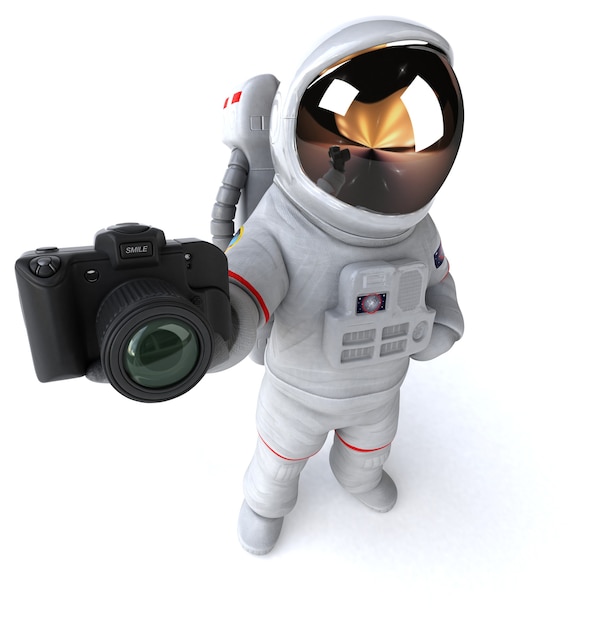 Free photo funny astronaut 3d illustration