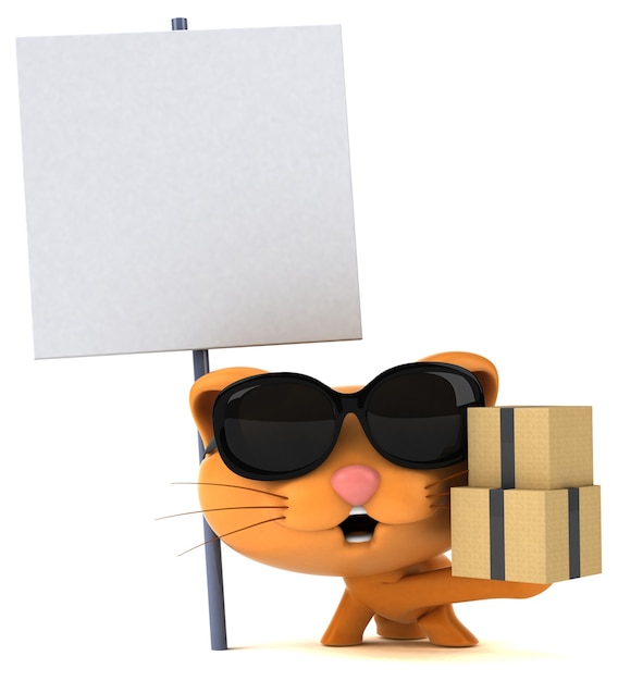 Free photo funny cat 3d illustration