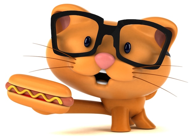 Free Photo funny cat 3d illustration