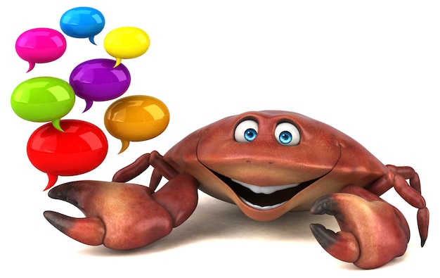 Free Photo funny crab 3d illustration