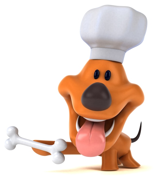 Funny dog 3D illustration