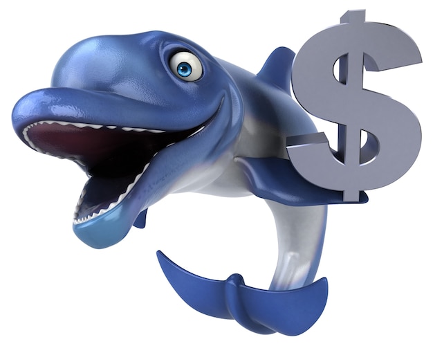 Free photo funny dolphin 3d illustration