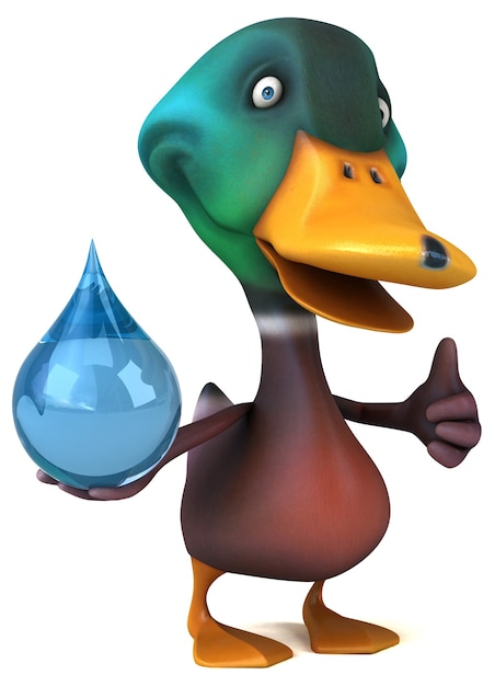 Funny duck 3D illustration