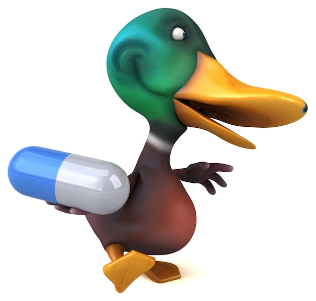 Funny duck 3D illustration