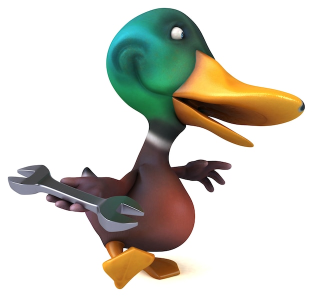 Funny duck 3D illustration